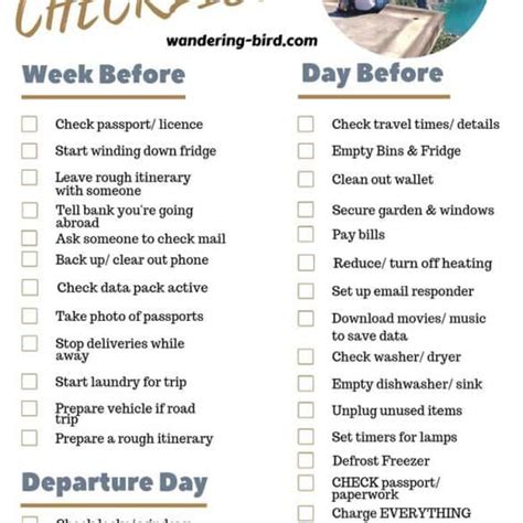 Vacation Checklist Packing List For Vacation Vacation Trips Packing
