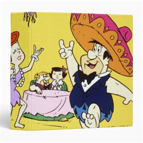 Fred Flintstone Wilma Barney And Betty Fiesta Binder Zazzle