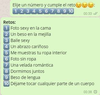 Los juegos para whatsapp de preguntas no sólo te harán pasar un rato agradable y divertido con amigos, además podrán a ayudarte a conocerlos más esta es una de las cadenas para whatsapp de retos bastante atrevida, debes proponerla a alguien con confianza, si no es así es recomendable. Resultado de imagen para cadenas para whatsapp de ...