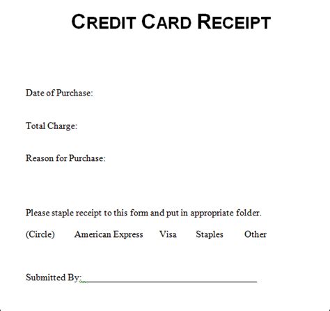 Please provide the expiration date for your credit card (mm/yy): Sample Credit Card Receipt, Credit Card Receipt | Sample ...