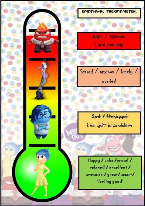 Cut and glue temperature activity. Inside Out Emotional Thermometer | Teaching ideas | Zones ...