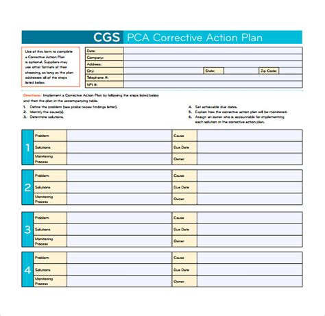 Free Sample Corrective Action Plan Templates In Pdf Ms Word