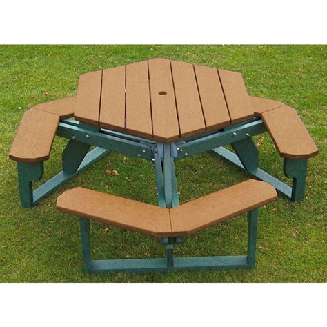 Hexagonal Recycled Plastic Picnic Table Picnic Furniture