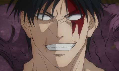 An Anime Character With Red Eyes And Black Hair
