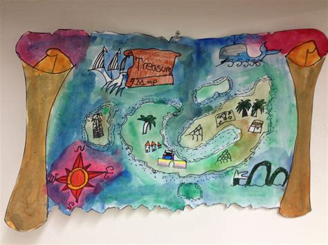 Treasure Mapsharpies And Watercolor Map Art Projects Classroom Art