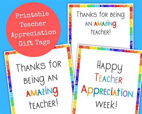 Teacher Appreciation T Tag Printable Teacher Appreciation Week