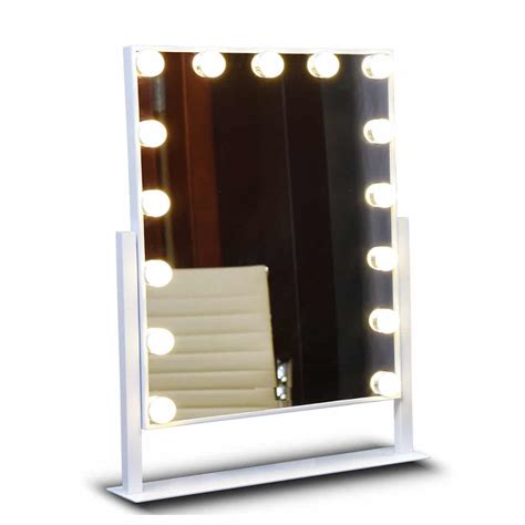 Geekhouse hollywood tabletop lighted mirror with 10x magnification. Hollywood Vanity Makeup Mirror with Led Lights - White ...