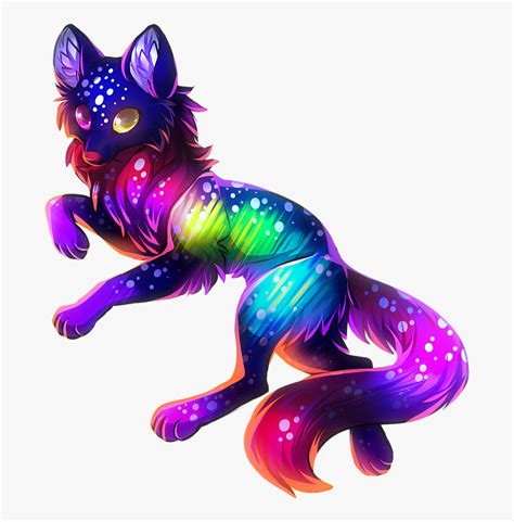 Transparent Baby Wolf Png - Rainbow Wolf Anime , Free Transparent
