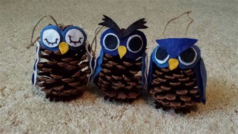 Felt Pinecone Owl Ornaments Artesanato Coruja Natal