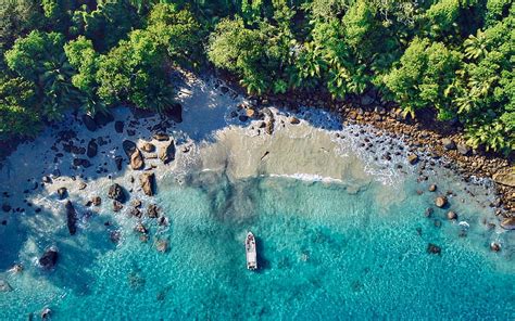 Beautiful Seychelles Island Beach Aerial View Hd Wallpaper Peakpx