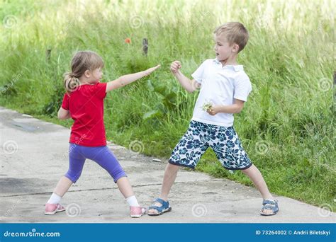 Playing And Fighting Girls Royalty Free Stock Image