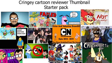 Cringeyclickbaiting Cartoon Review Channel Thumbnails Starter Pack R