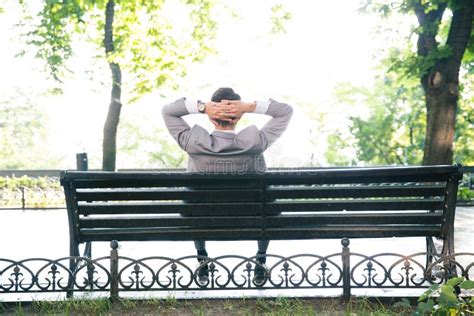 Businessman Resting On The Bench Outdoors Stock Photo Image Of People