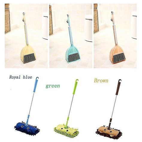Cute Cartoon Pattern Mini Mop Broom And Dustpan Set Cleaning Tool