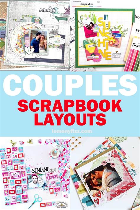 Scrapbook Layouts With Text Overlay That Says Couples Scrapbook Layouts On It