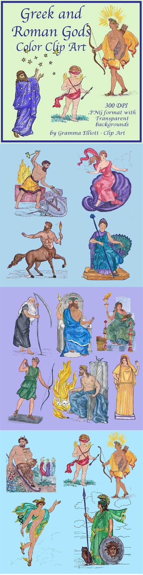 Clip Art Greek And Roman Mythology Gods Realistic