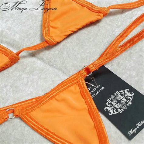 2019 Womens Swimwear Lycra Metal Ring Sexy Micro Bikini Set Tiny G String Thong Ladies Swimwear
