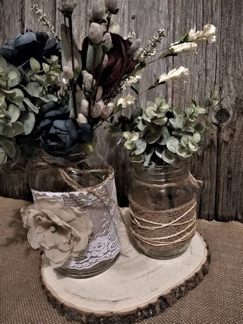 Set Of 10 Mason Jar Sleeves Burlap Wedding Decorations Etsy