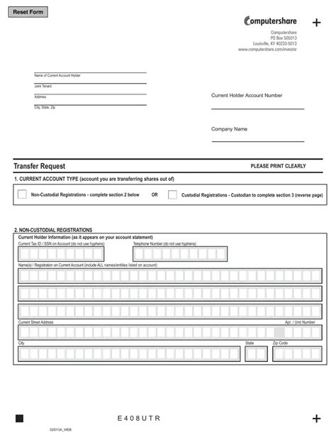 Computershare Transfer Request ≡ Fill Out Printable Pdf Forms Online