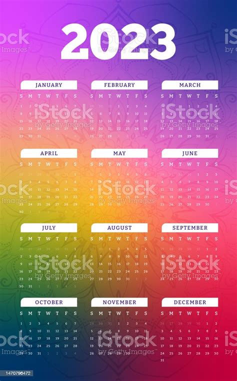 Colorful Calendar For 2023 Year Stock Illustration Download Image Now