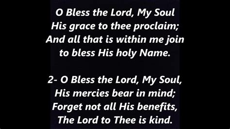 O Bless The Lord My Soul Hymn Lyrics Words Best Top Popular Favorite