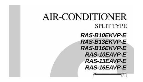 Toshiba Air Conditioner Service Manual Model RAS-B10EKVP-E