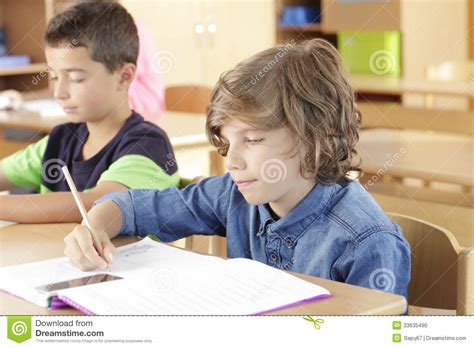 Children Are Sitting In The Classroom Stock Photo Image