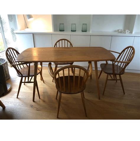 Ercol Plank Dining Table Blonde Mid Century Retro Vintage Etsy Uk