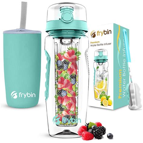 Frybin Fruit Infuser Water Bottle Removable Infusion Basket For