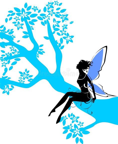 Silhouette Of Fairy Stock Vector Illustration Of Graceful 35319339