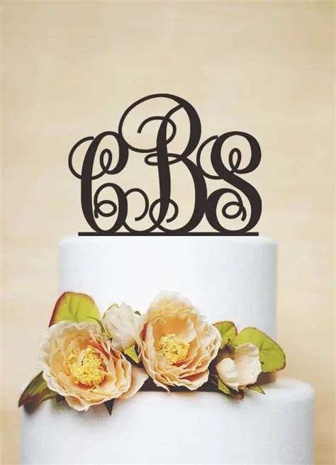 initial cake topper monogram cake topper wedding cake topper personalized acrylic cake topper