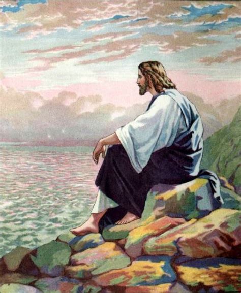 Jesus Sitting On A Mountain By The Sea Of Galilee Matthew 1529 Jesus