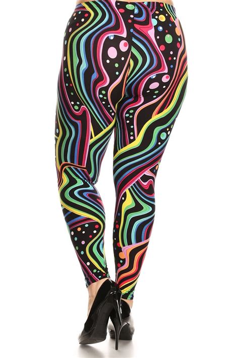 Plus Size Groovy Rainbow Leggings 3x 5x Big And Sexy Sportswear