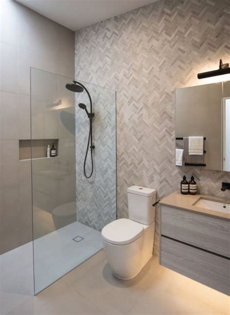 Another original and radical idea is the open plan which unites bedroom and bathroom in one common. Small Ensuite With WOW #wetrooms Small Ensuite Ideas Feature Wall Ensuite Wet Room Walk In ...
