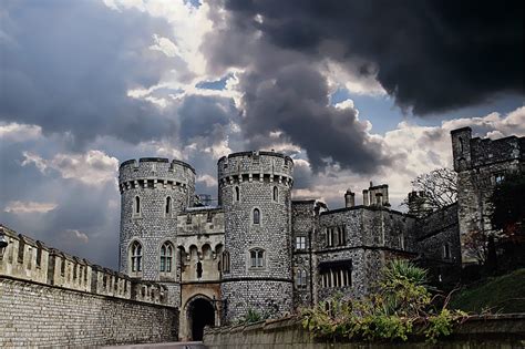 Royalty Free Photo Grey Concrete Castle Under Blue Dark Sky Pickpik