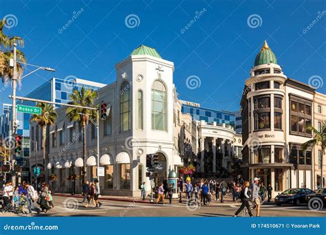 View Of The Fashionable Street Rodeo Drive In Beverly Hills In Los