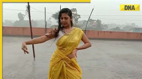 Viral Video Desi Girl In Sexy Yellow Saree Raises The Mercury With Her Dance Moves On Tip Tip