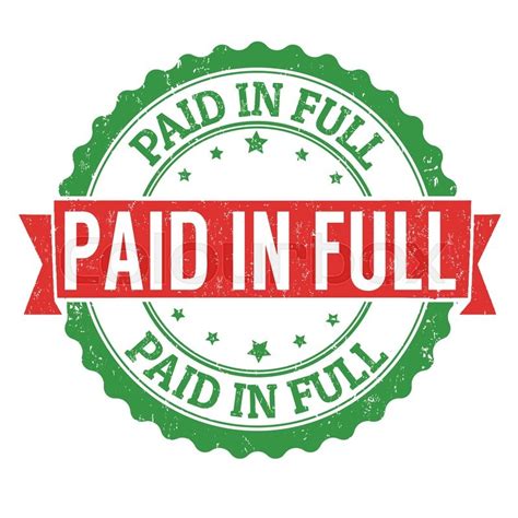 Paid In Full Grunge Rubber Stamp Over A White Background Vector