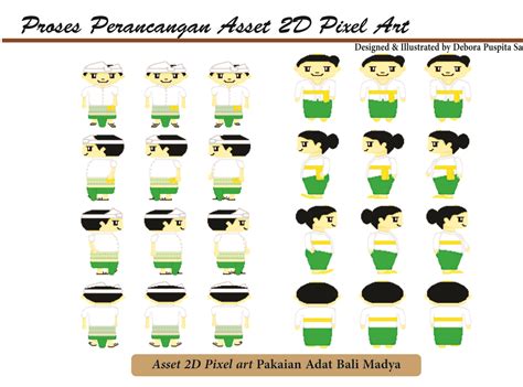 Asset Game Pixel Art D Pakaian Adat Bali Madya By Debora Puspita
