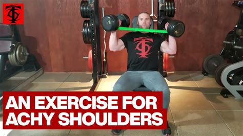 Dumbbell Overhead Press With Banded Rotator Cuff Facilitation Youtube