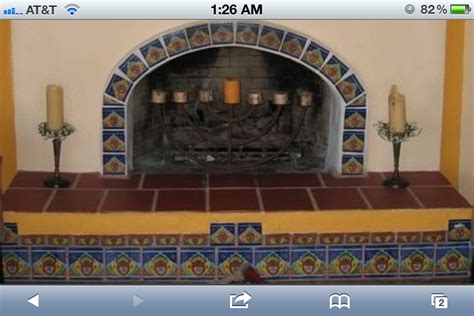 Spanish Designed Fireplace Fireplace Tile Mexican Tile Fireplace