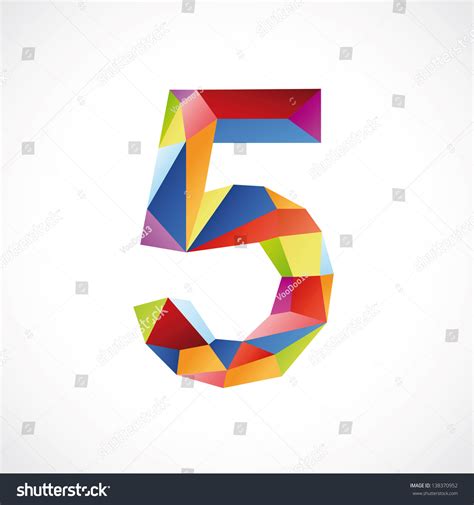 Varicolored Number 5 Vector Illustration 138370952 Shutterstock