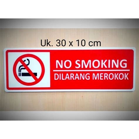 Jual Akrilik Sign Label NO Smoking Dilarang Merokok Shopee Indonesia