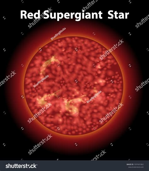 Red Supergiant Star Dark Space Background Stock Vector Royalty Free