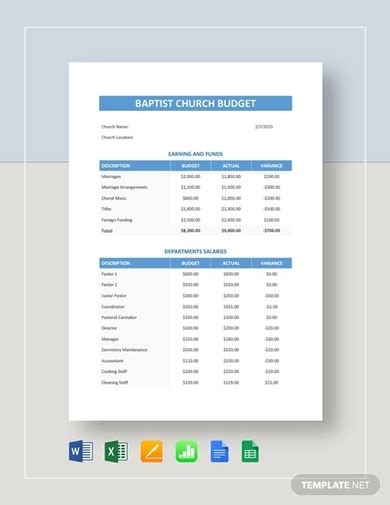 Church Budget Worksheet 10 Examples Format Pdf Examples