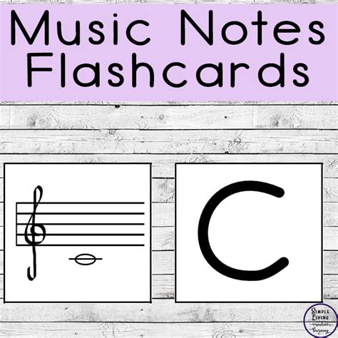 Music Notes Flashcards Simple Living Creative Learning