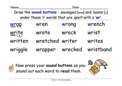 Phase 5 Alternative Spellings For R Wrap Write Table Cards