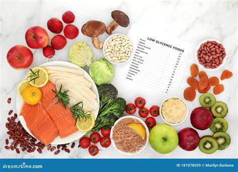 Low Gi Diet Health Food For Diabetics Stock Image Image Of List