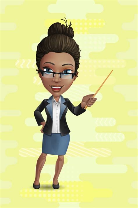 Young Female African American Teacher Cartoon Character Graphicmama