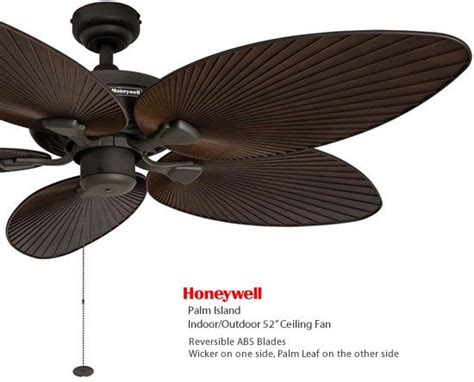 Fanmaid cleaning a wicker ceiling fan blade. Honeywell Palm Island Indoor/Outdoor 52" Ceiling Fans ...